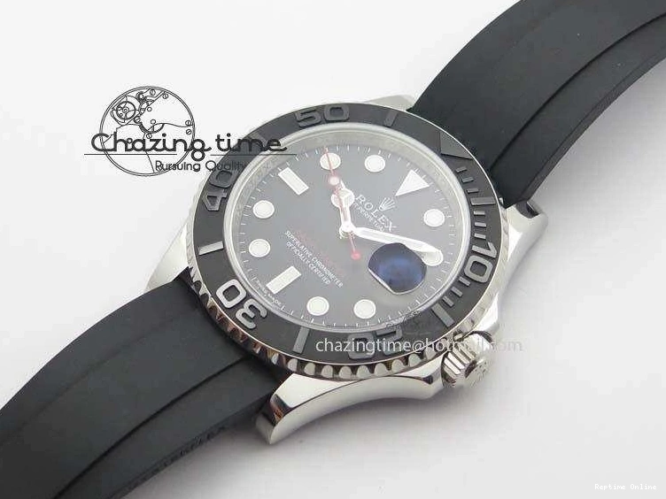 0418 ModernLook Yacht-Master 116655 SS JF Best Edition Ceramic Bezel On Rubber Strap SA 3850